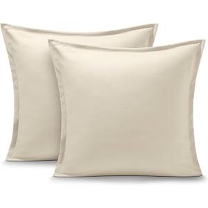 et of 2 - Premium 1800 Ultra-Soft Microfiber - Double Brushed - Bed Pillow Shams - Pillows Not Included (Set of 2, Sand)