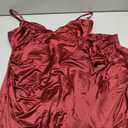 Popilush Women's Satin Maxi Dress Formal Cocktail Dress Built In Bra, Side Slit, Spaghetti Strap, Homecoming Birthday Party Evening Date Night Silk Dress, XL