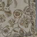 jinchan Linen Floral Curtains for Living Room with Printed Flower 84 Inches Long Light Filtering Farmhouse Window Treatment Vintage Drapes Back Tab Rod Pocket 2 Panels Taupe on Beige