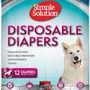 Simple Solution Disposable Female Dog Diapers, Absorbent Leak Proof Protection for Incontinence, Puppy Training, Heat Cycle, Travel, and Housebreaking, XXL Dogs, 2237 Inch Waist, 12 Count