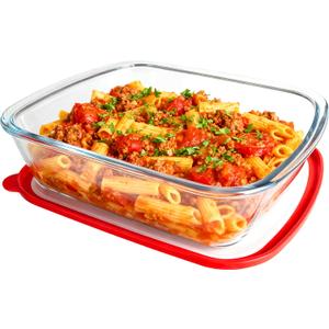 Glass Baking Dish - 3Qt Rectangle 9x12 Baking Pan - Baking Pan With lid and Non-slip Mitts - Glass Baking Dishes For Oven