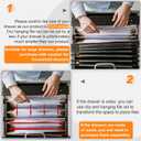 Epakh 8 Pieces Metal Hanging Divider Rail Clip File 4 Pieces File Cabinet Rails for Hanging Folder Frame for Storage