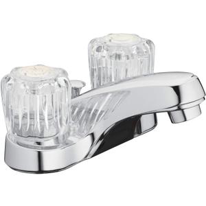 Aqua Vista 10-B421-AV Two Handle Bathroom Sink Faucet, Polished Chrome with Acrylic Round Knobs