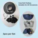 Clothes for 17cm LABUBU Doll (No Doll)- 3 Sets Premium Handmade Adjustable Kawaii Outfits for 17cm Labubu Collectibles Stylish Fashion for Play Display Holidays