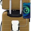Wrangler Smart Spinner Hardside Luggage, 2 Piece Set, Wood Thrush, 22" carry-on, 15" boarding tote