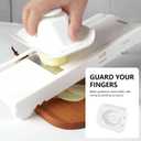 Mandoline Slicer Vegetable Chopper, Fruit Slicer, Cheese Grater & Potato Cutter with 6 Blades, Easy Kitchen Tool, White