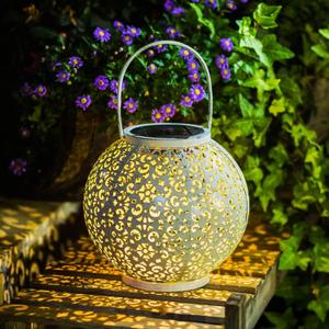 Outdoor Solar Big Lantern Waterproof Garden Decor Gifts for Mom ,Solar Garden Lights for Backyard Table Walkway Christmas Gifts for Grandma Wife (White,1Pack)