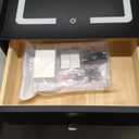 HOMEMORE Floating Nightstand with Charging Station Bedside Table LED Smart Bedside Table Wall Mounted Nightstand Black