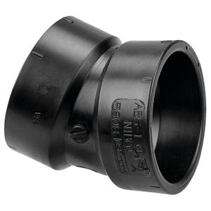 NIBCO Fig No C5808, 3 in. ABS DWV 22-1/2 Degree Elbow Hub, Solvent Weld