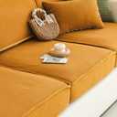 Sofa Slipcovers Stretch Couch Cushion Cover 1pc Corduroy Furniture Protector with Elastic Suitable for Armchair, Loveseat,3&4 Seat (1, Dark Orange, 28''x32'')