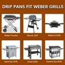 20 Pack Drip Pans for Weber - Disposable Aluminum Foil Grease Trays Compatible with Weber Grills Spirit Gas Grills, Q Grills, Genesis and Genesis II LX 200 300 Series, Replacement Liners 8.5" X 6"