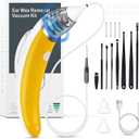 Ear Vacuum Ear Wax Removal Kit with 5 Levels Strong Suction, Reusable Electric Ear Suction Vacuum Tool for Adults and Kids (Yellow)