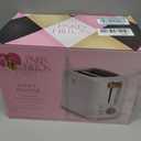 Paris Hilton 2-Slice Toaster, Extra-Wide Slots, 7 Browning Settings, Bagel & Defrost Functions, Removable Crumb Tray, White