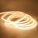 COB Led Strip Lights Waterproof IP67 AC 110V 120V Light Stip 3.28 ft Cuttable LED Rope Lights 320LEDs 3000K Warm White Super Bright with US Plug for Bedroom Ceiling Kitchen Under Cabinet Closet