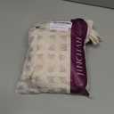 jinchan Belrose Linen Floral Cafe Curtains 45 Inch Length Embroidered Farmhouse Curtains for Kitchen Bedroom Bathroom Small Windows Curtain Set Light Filtering 2 Panels Ivory