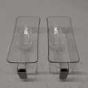 Havawish 2 Set Ice Bin and Flexible Scoop Set Plastic Freezer Ice Bin with Pull Out Handle Clear Storage Bucket for Container with Bucket Scoop(Grey,10.83 x 4.92 x 4.33 in)