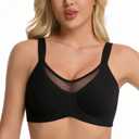 Minimizer Bras for Women, Smoothing Underwire Seamless Bra, Full Coverage Shaping Lingerie for Fuller Busts (Black)