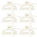 DEEKA Bridesmaid Proposal Gifts 6 Pack Pearl Bridesmaid Hair Claw Clips with Ribbon 3.6 Inch Large Hair Clips Bachelorette Party Favors Bridal Party Present Hair Accessories (Half Circle L)