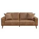 LakeView Sofa W/2 Self Pillows Color Saddle Pu, H-19.90"/W-38.40"/D-83"