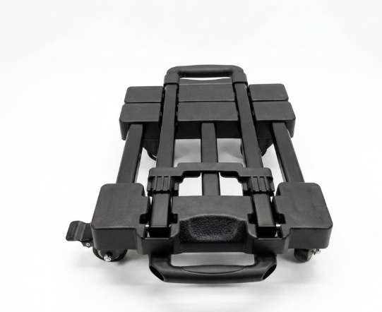 KEDSUM Folding Hand Truck with 6 Wheels Collapsible Dolly Cart with Wheels, Thickened Upgraded Steel Trolley Cart for Easy Moving, No-Assembly, with Straps