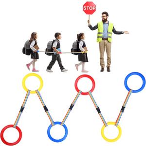 Shappy 6 Pcs Walking Rope for Preschool with Handles Preschool Rope for Walking in Line Colorful Outdoor Safety Daycare Rope for Kids Children Toddlers Schools Teachers Kindergarten(Red Yellow Blue)
