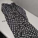 Tankaneo Womens Polka Dot Maxi Skirts Boho Smocked High Waisted Tie Skirt Casual Beach Vacation Dress, Black, Small
