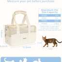 ONECUTE Dog Purse Carrier for Small Dogs Rabbit cat with Large Pockets, Cotton Bag, Dog Carrier Soft Sided, Collapsible Travel Puppy Carrier (Beige Breathable, 13.6" L x 6.5" W x 10.0" H)