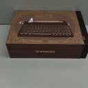 YUNZII QL75 Wireless Typewriter Hot Swap Retro Mechanical Keyboard,Punk Round Keycaps,RGB Backlit QMK/VIA Programmable, Multi-Device Keyboard with 2.4GHz/Type-C/BT5.0 (Wood, Cocoa Cream V2 Switch)