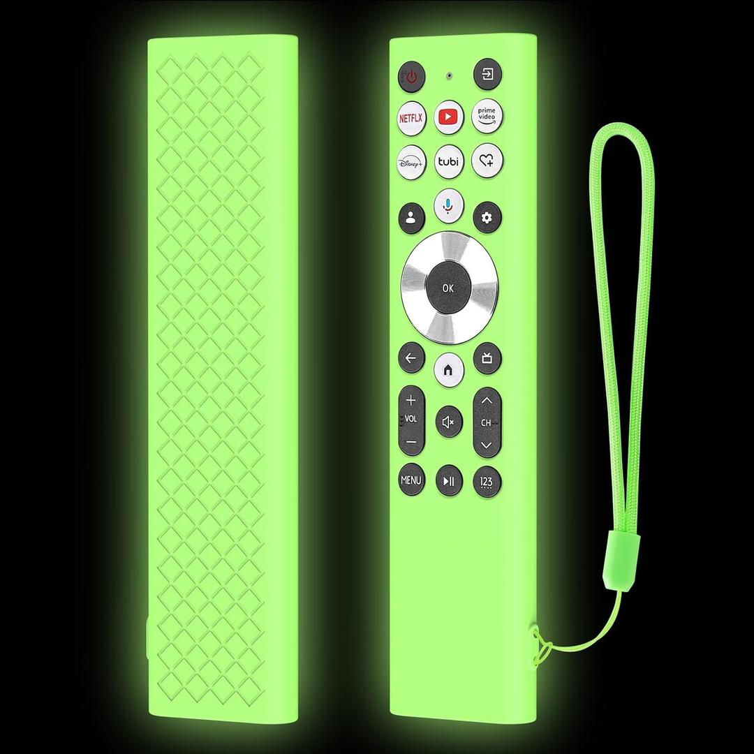 LEFXMOPHY Glow Cover for ERF6A80 ERF6G80H ERF6F80H Voice Remote for Hisense U6 U7 U8 U9 Series 4K Smart TV 2024 Green Silicone Case - Lime Green