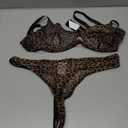 Lilosy Sexy Mesh Sheer Underwire Push Up Lingerie Set Lingerie Set Size M