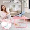 Laptop Desk for Bed Couch, Portable Lap Desk for Laptops, Bed Table for Laptops, Foldable Laptop Stand for Beds, Bed Desk for Writing (Candy Pink)