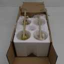 4 Light Bathroom Light Fixtures, Brass Vanity Lights for Bathroom with Clear Glass Shades, Modern Bathroom Wall Sconces for Mirror Living Room Cabinet