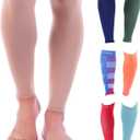 Doc Miller Compression Calf Sleeve for Men & Women, Premium Medical Grade, 20-30mmHg Graduated Support for Running, Calf Tear, Shin Splints, Knee High, Skin/ Nude Calf Sleeves, X-Large Size, 1 Pair