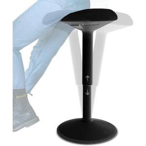 Backerz Standing Desk Stool Chair, Height Adjustable Stool 21-31 inch for Office and Classroom, Swivel Stool, Anti-Slip Bottom Ergonomic Wobble Stool with Rocking Motion, Black