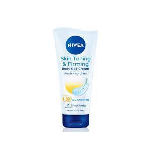 NIVEA Skin Firming & Toning Body Gel Cream with Q10, Hyaluronic Acid and Vitamin C, Clinically Tested Skin Firming & Toning Cream, 72Hour Moisture, 6.7 Oz Tube
