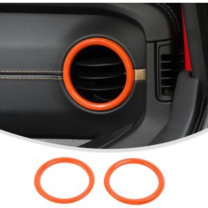 Linskip for 2024-2025 Jeep Wrangler JL 4XE & Gladiator JT Dashboard Air Vent Rings, Air Vent Covers Compatible with Sport, Rubicon, Sahara, Willys, Rubicon, Interior Accessories(Orange)