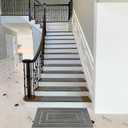 PURE ERA Bullnose Carpet Stair Treads Set Tape Free Non-Slip Indoor Stair Protectors Pet Friendly Rugs 9.5" x 30"(7 Pieces,Grey Rectangular)