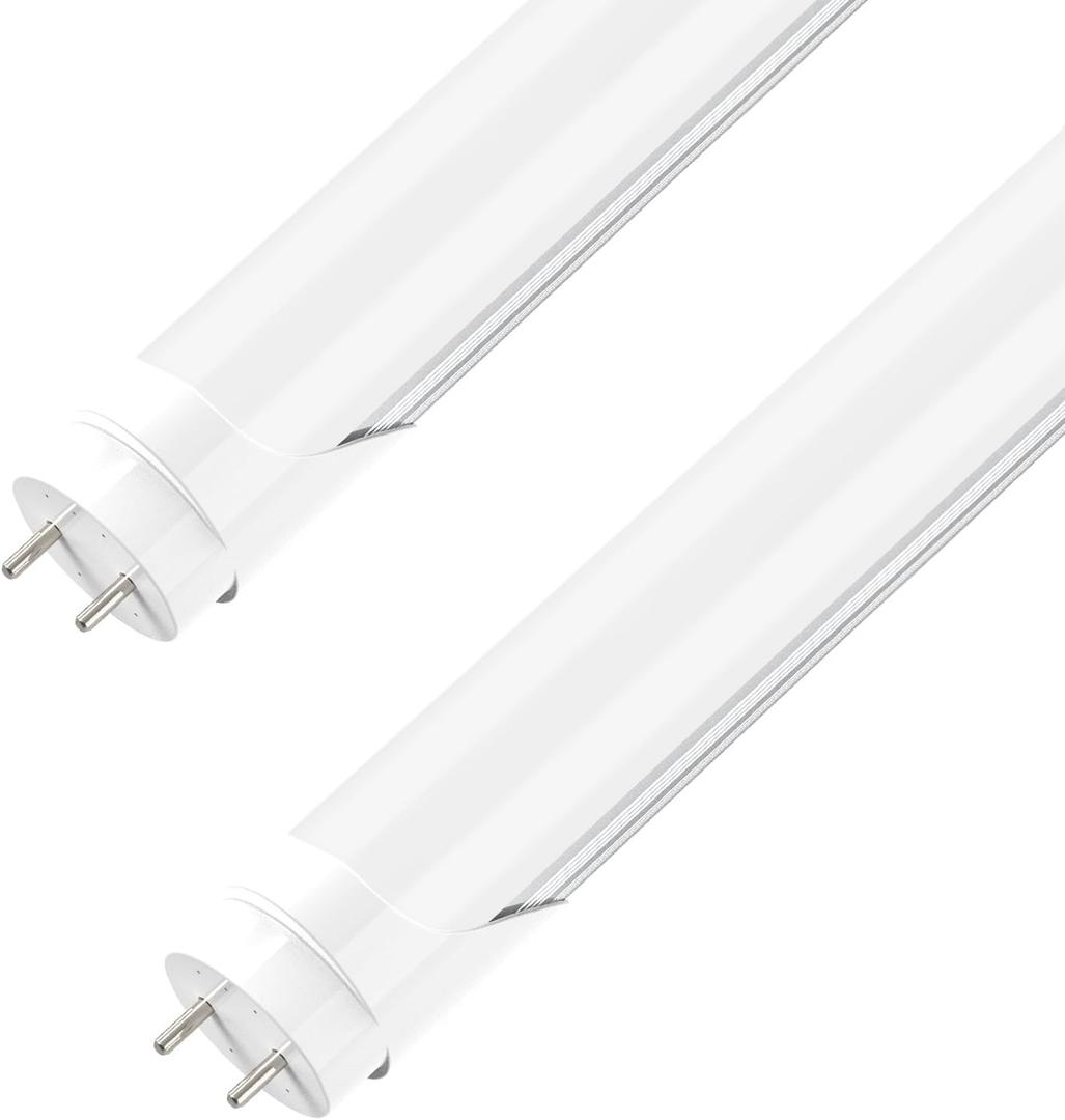 JESLED T8 LED Bulbs 4 Foot, 24W 3200LM 5000K Frosted Type A+B, 2Pack