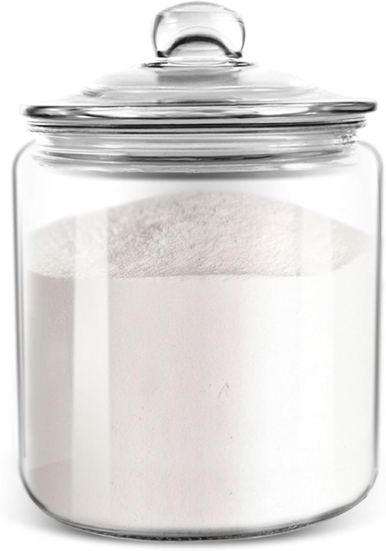 Masthome 1 Gallon Glass Jar with Lid,Large Glass Cookie Jar,Wide Mouth,Dishwasher Safe,Large Clear Jar,Storage Containers with Lids For Flour,Nuts,Cookies,Snacks