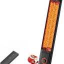 Patio Heater for Outdoor Use1500W, 8H Timer, Waterproof, Infrared Electric Protable Patio Heater, 8 Levels Heating for Garage Backyard Black