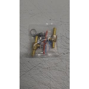 3/8 Inch Brass Mini Shut Off Ball Barb Valve For Water Fuel Hose Gas Line RV Air Tubing, Straight Inlet Manifold Petcock (2PCS With Clamps Kit)