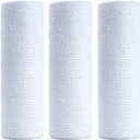 3 Rolls White Deco Mesh Ribbon for Crafts, 10 Inch x 30FT Per Roll Deluxe White Metallic Foil Mesh Ribbon Rolls for Christmas Tree Wedding Wreaths Garland Bow Making Gift Wrapping Crafts