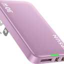 USB Wall Charger Block 30W,3 Port Ultra Thin Flat USB C Charging Plug,Foldable Power Adapter for iPad,iPhone 15/16,Samsung (Pink)