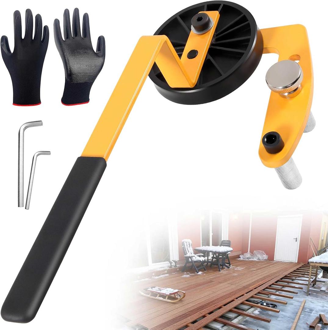 Deck Board Straightening Tool, Heavy-Duty Lever Straightener For Fixing Warped Boards & Closing Gaps, Adjustable Deck Tool For Wood & Composite Decking On Single, Double, Metal Joists