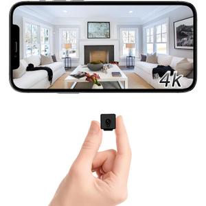 4K WiFi Mini Security Camera Wireless Indoor Home HD Small Outdoor Cameras Nanny Cam Portable Cams for House Pet Dogs Baby Office, Motion Detection Night Vision, Baby Monitor, App Control & SD Storage