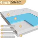 4 Inch Replace Pull Out Sofa Queen Mattress,Queen Size Sleeper Sofa Mattress,Ultra Soft Removable Cover, Non-Slip Bottom, Supportive Seat Pad for RV, Bed, Dorm 58 * 72 * 4 in.