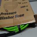PVC Pressure Washer Hose 50 FT x 1/4", Kink Resistant Power Washer Hose, High Pressure Water Hose Extension Replacement for Home Use with M22-14mm Brass Fittings, 3300 PSI, Green