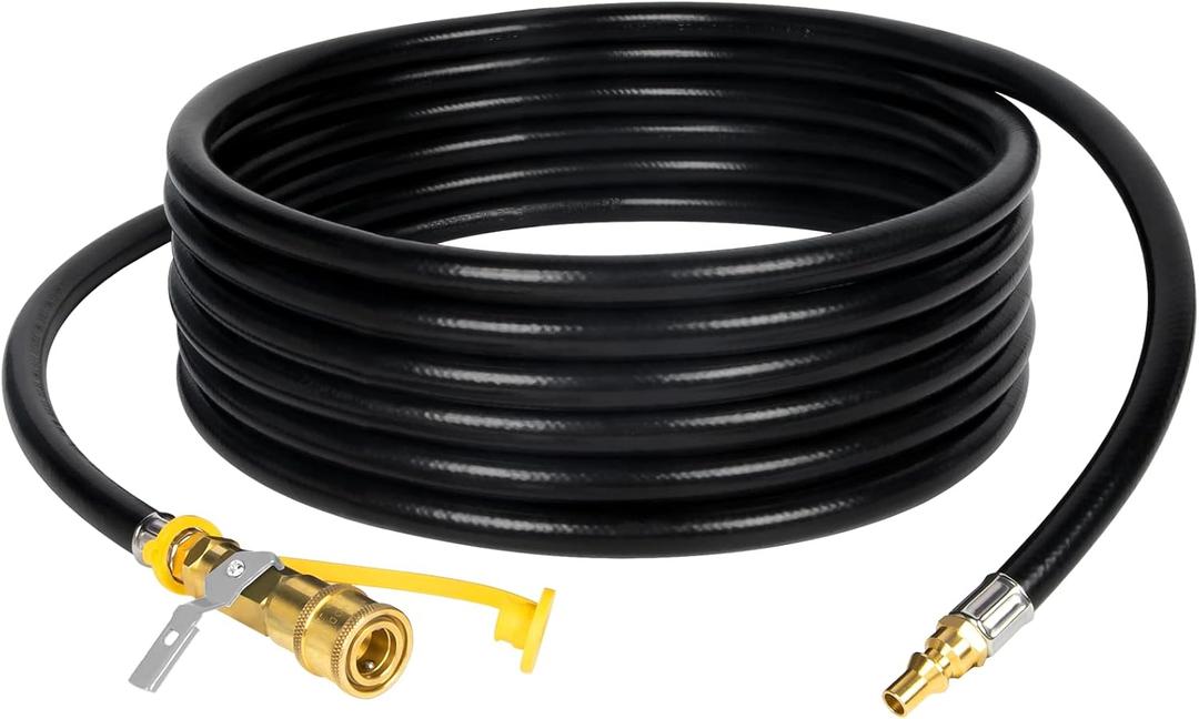 GASPRO 12ft RV Propane Quick Connect Hose - Low Pressure Extension Hose with 1/4" Disconnect Fittings - Ideal for Gas Grills, Griddles, Stoves, Fire Pits