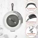 15 Inch Large Universal Pans Pots Lid Cover Fits 11/12/13/14/15" Frying Pans/Pots/Woks, Stainless Steel and Tempered Glass Lid with Vent Hole and Heat Resistant Handle