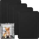 Suzile 4 Pcs Dog Crate Tray Replacement 27 x 20.5 Inches, Kennel Pan Black Plastic Bottom Floor Liners for Cat Rabbit Pets Training Cages Food Bowls Holders Accessories